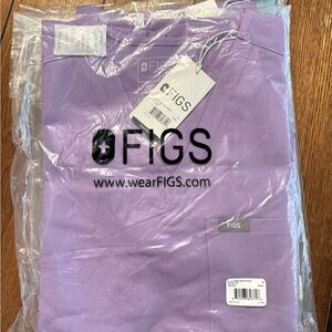 Figs Catarina Scrub Top- S- Lilac Dawn